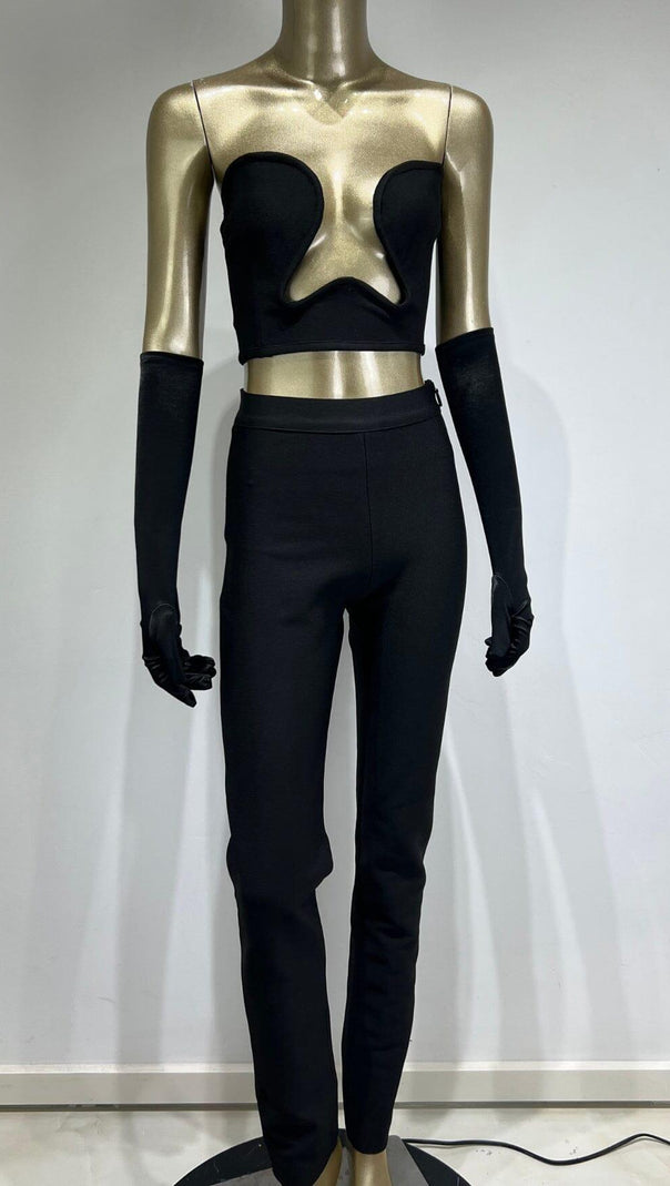 AIIZIE BANDAGE CUTOUT THREE PIECES SUIT IN BLACK - product image