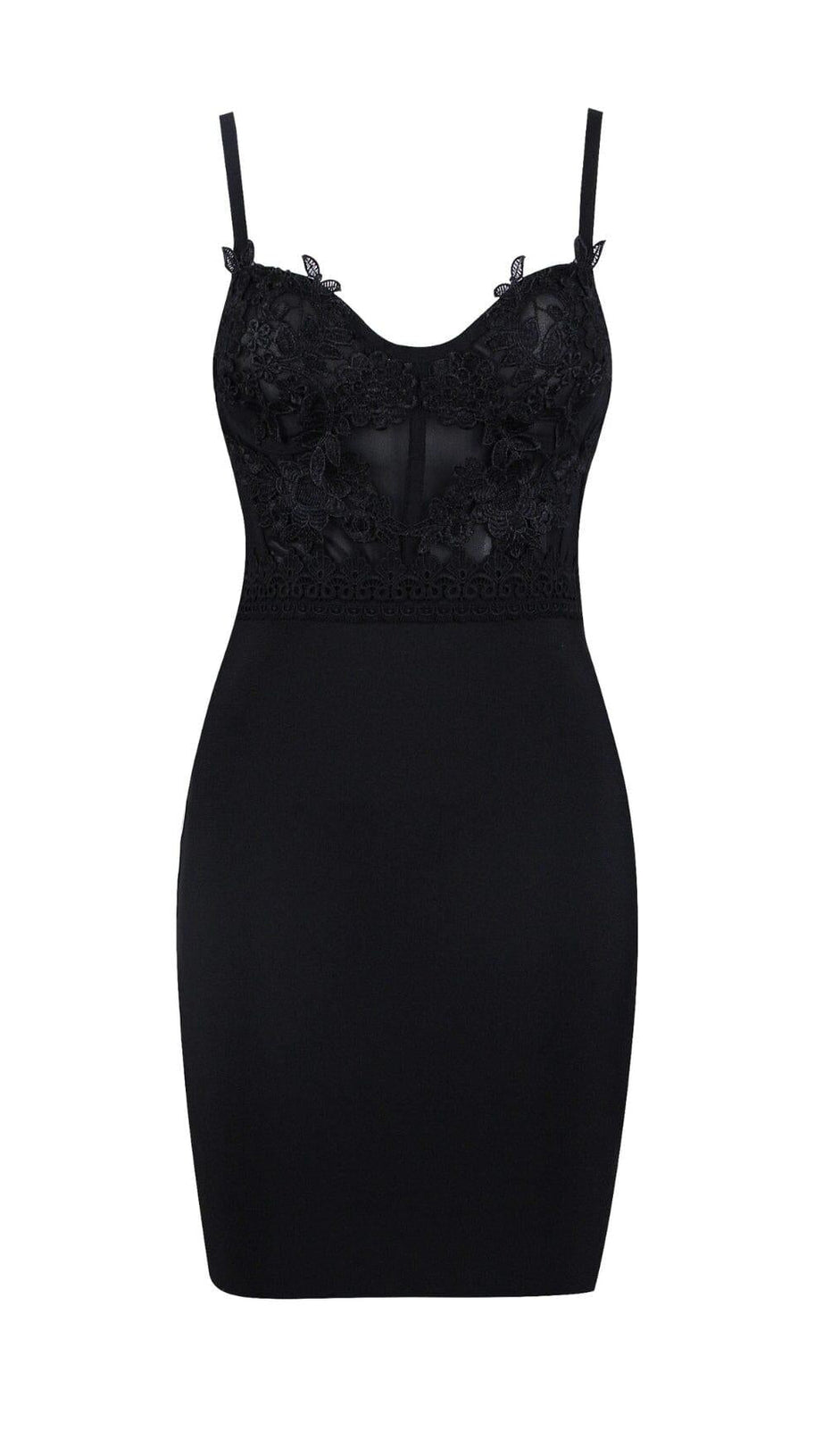 BANDAGE LACE STRAPPY MINI DRESS IN BLACK