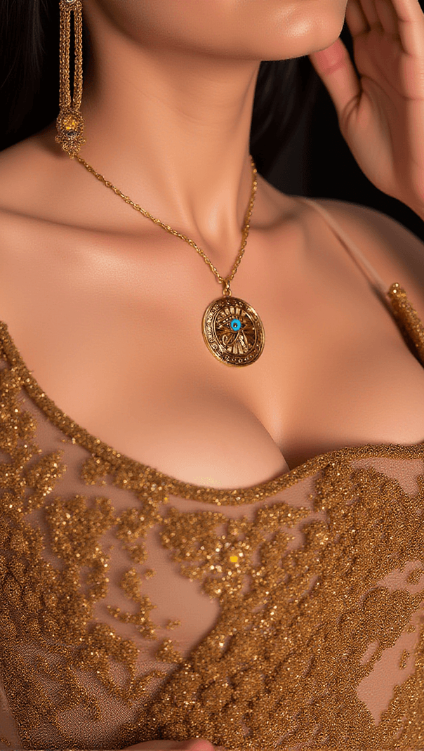AIIZIE HEMLOCK BLUE EYE ROUND NECKLACE - product image