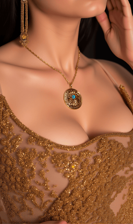 Collana rotonda con occhio blu di cicuta