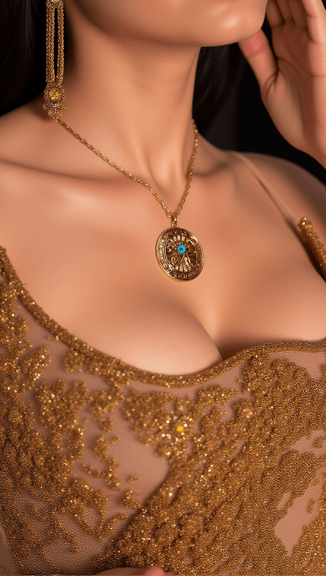 HEMLOCK BLUE EYE ROUND NECKLACE