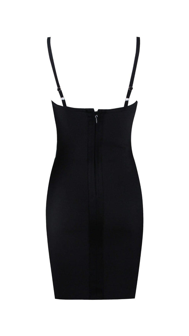 AIIZIE BANDAGE LACE STRAPPY MINI DRESS IN BLACK - product image