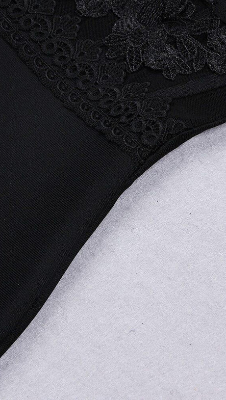 BANDAGE LACE STRAPPY MINI DRESS IN BLACK