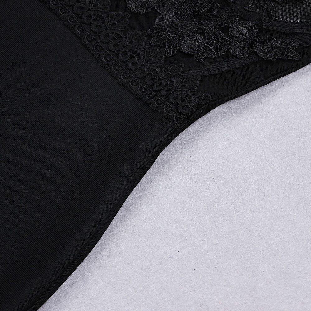 Bandage Lace Strappy Mini Dress in Black
