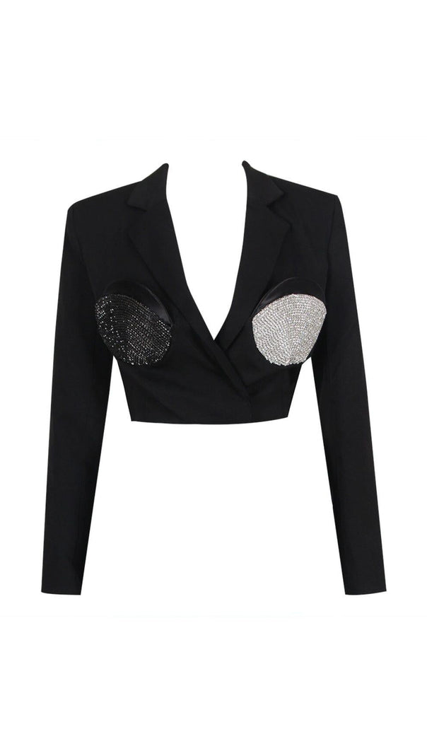 AIIZIE CROPPED OVERSIZED SPIRAL BLAZER - product image