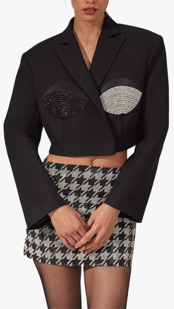 AIIZIE CROPPED OVERSIZED SPIRAL BLAZER - product image