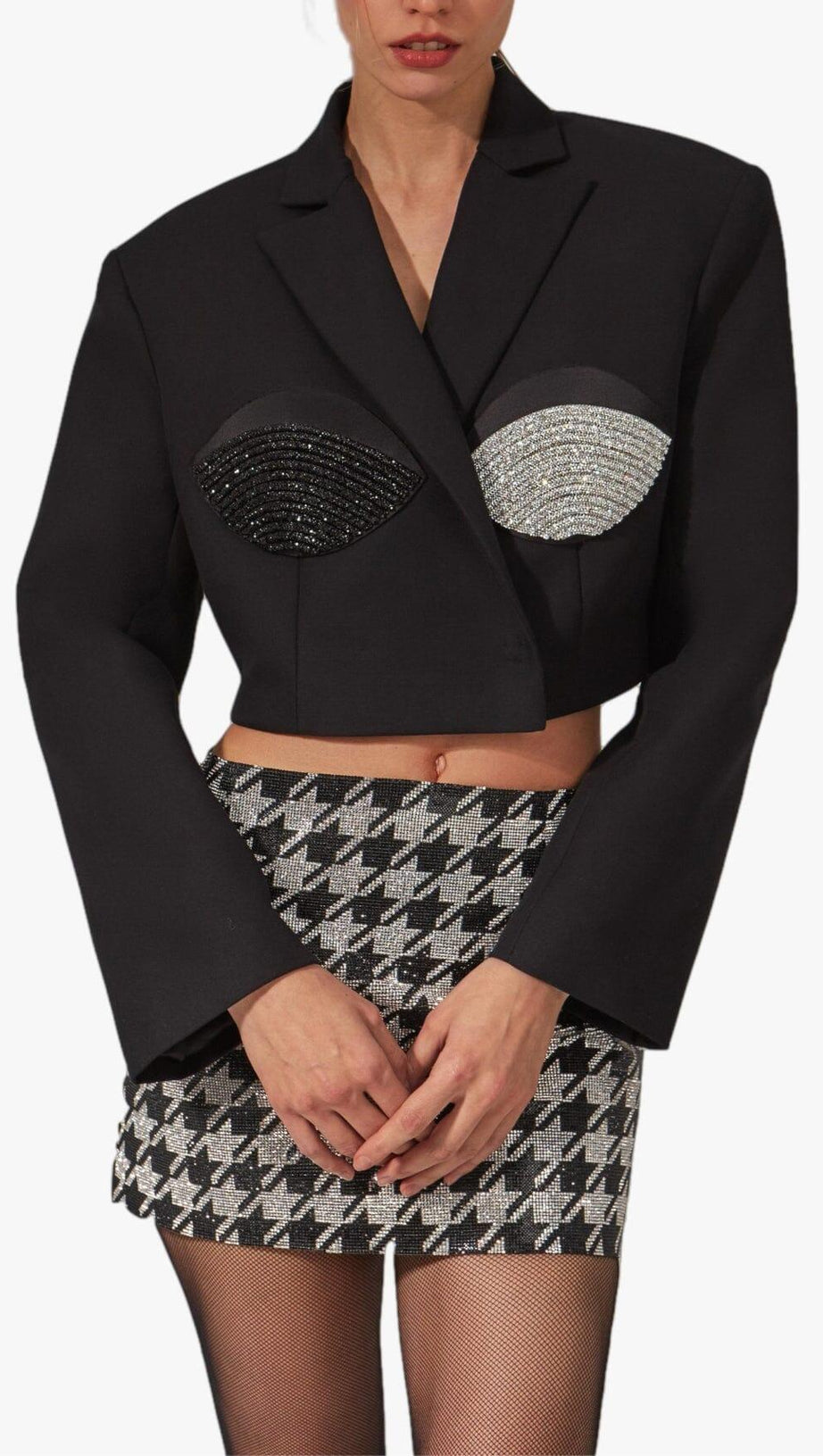 CROPPED OVERSIZED SPIRAL BLAZER