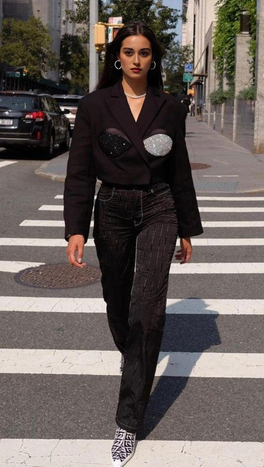 CROPPED OVERSIZED SPIRAL BLAZER