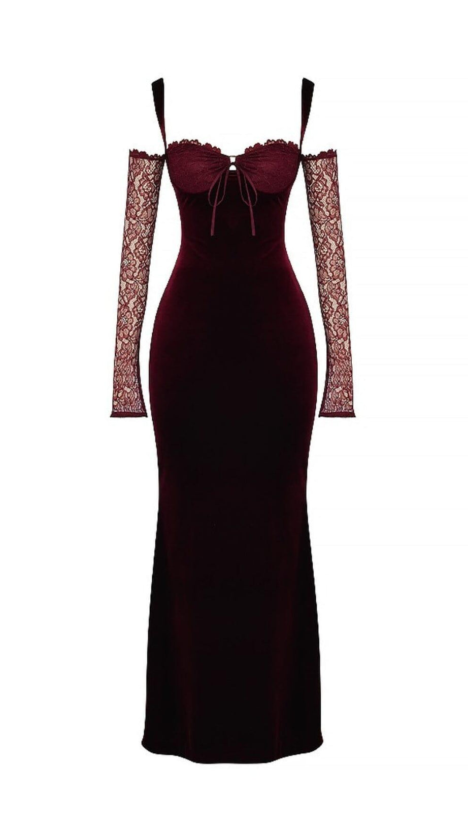 BLACK CHERRY VELVET MAXI DRESS