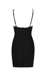 DIAMOND HOLLOW MINI DRESS IN BLACK