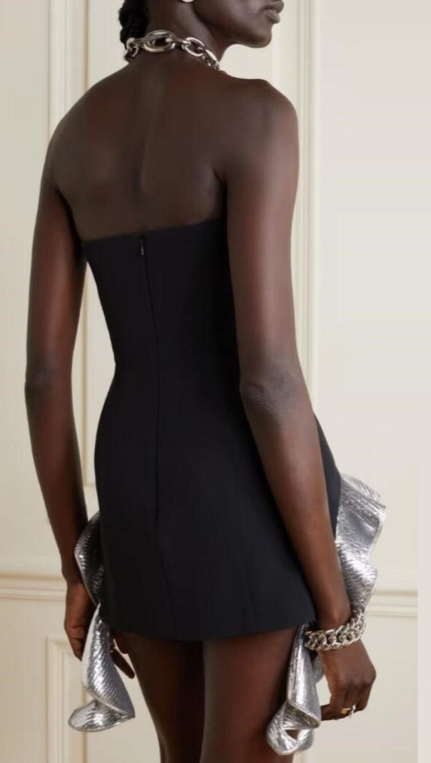 AIIZIE METALLIC-RUFFLE STRAPLESS MINIDRESS - product image