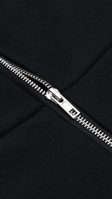 HALTER CUTOUT MIDI DRESS IN BLACK