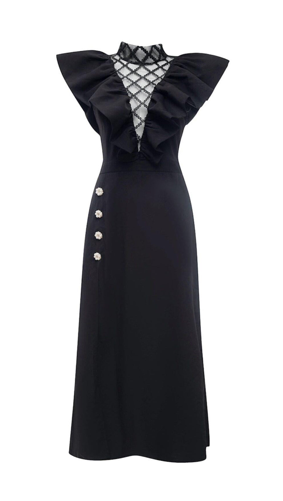 JEWEL NECK SLEEVELESS MIDI DRESS