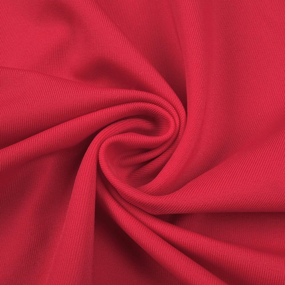 AIIZIE RED V-NECK LONG-SLEEVE SPLIT DRESS - product image