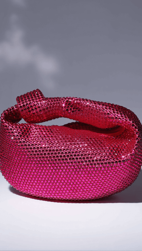 CIARA EMBELLISHED TOTE BAG IN HOT PINK