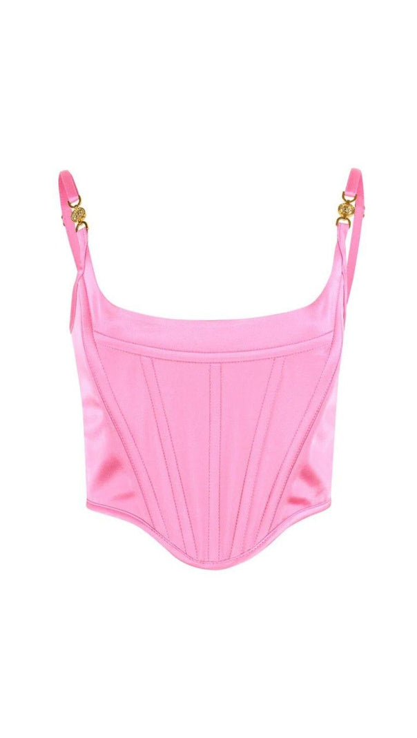 Satin-Top im Korsett-Stil