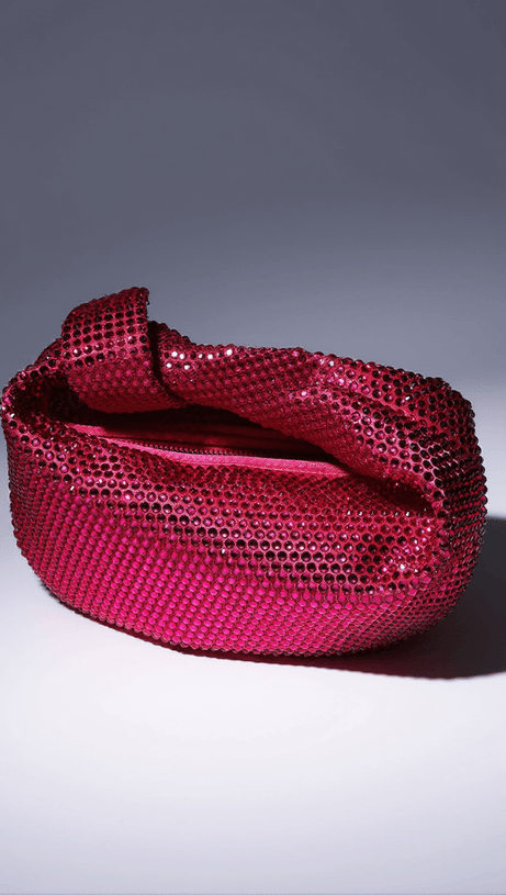 CIARA EMBELLISHED TOTE BAG IN HOT PINK