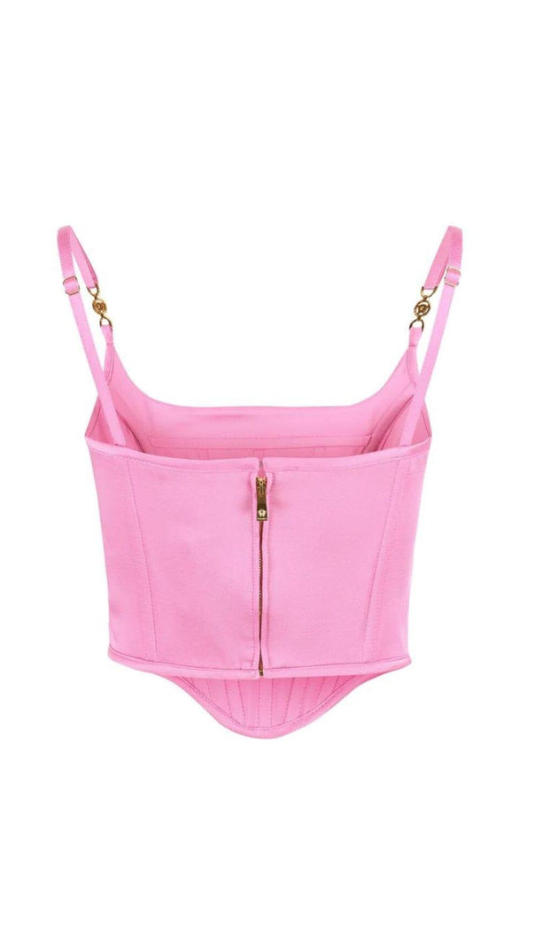 Satin-Top im Korsett-Stil