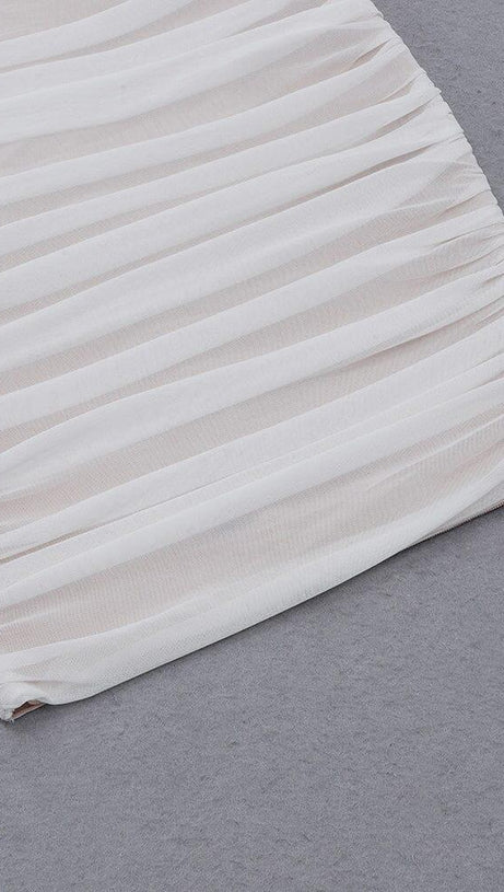 MESH HALTER BODYCON MINI DRESS