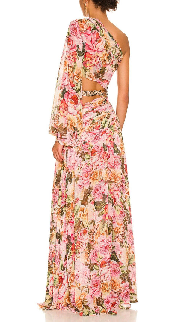 AIIZIE FLORAL PRINT ONE SHOULDER MAXI DRESS - product image