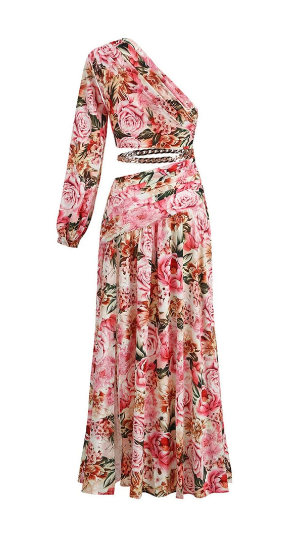 AIIZIE FLORAL PRINT ONE SHOULDER MAXI DRESS - product image