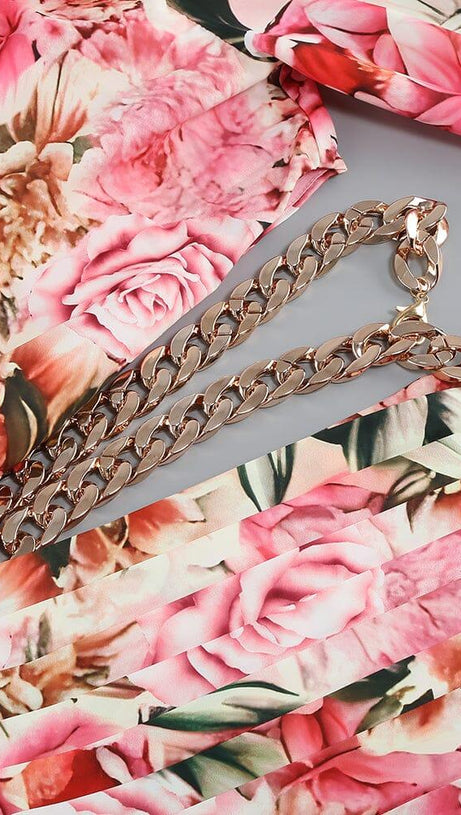 FLORAL PRINT ONE SHOULDER MAXI DRESS