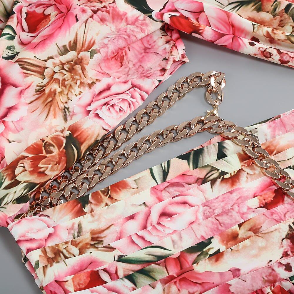 AIIZIE FLORAL PRINT ONE SHOULDER MAXI DRESS - product image
