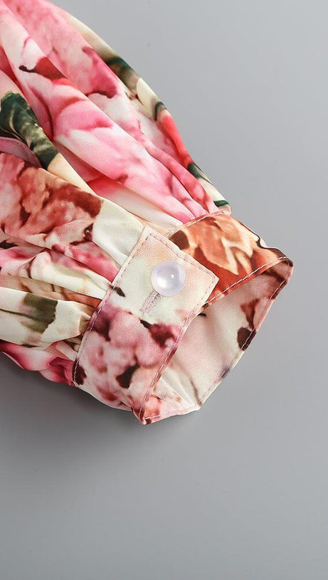 FLORAL PRINT ONE SHOULDER MAXI DRESS