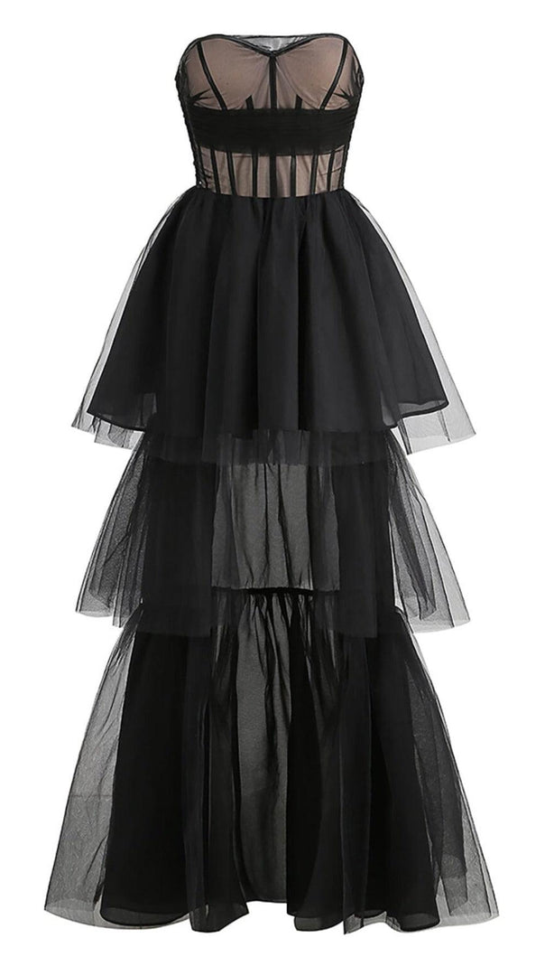 AIIZIE STRAPLESS CORSET TOP TULLE DRESS PAULA GOWN - product image