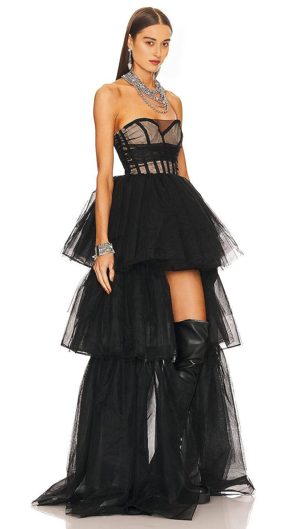 AIIZIE STRAPLESS CORSET TOP TULLE DRESS PAULA GOWN - product image