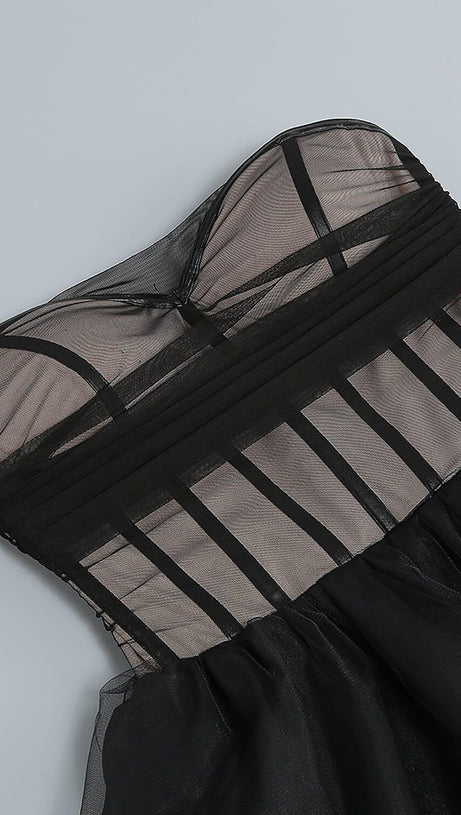 STRAPLESS CORSET TOP TULLE DRESS PAULA GOWN