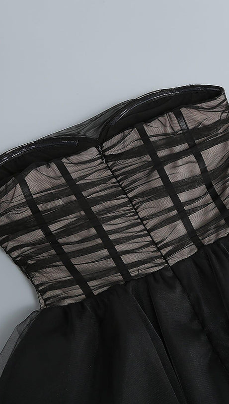 STRAPLESS CORSET TOP TULLE DRESS PAULA GOWN