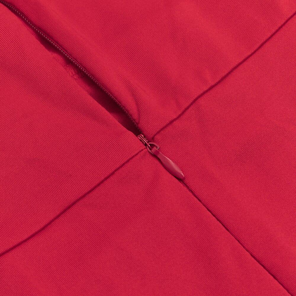 AIIZIE RED TUBE TOP ONE SHOULDER RIBBON DRESS - product image