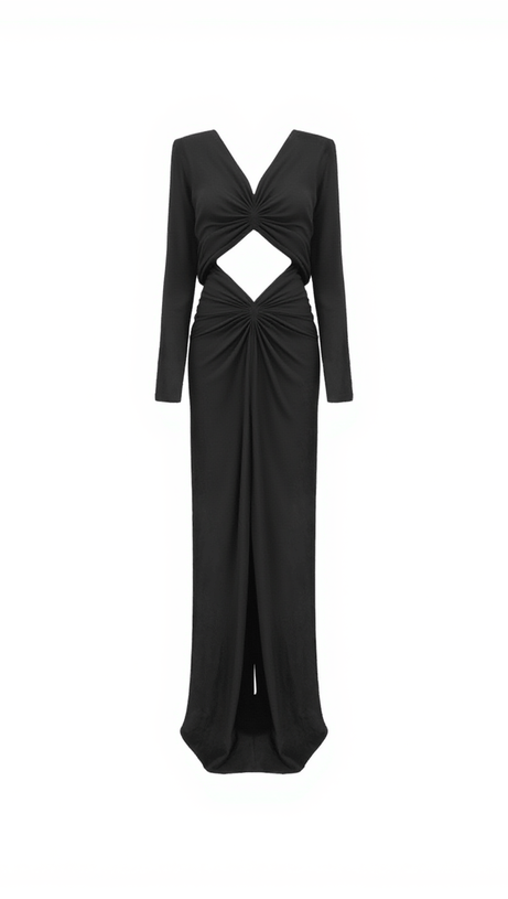 Valley – Langärmliges Maxikleid mit Rüschen und Cut-Outs