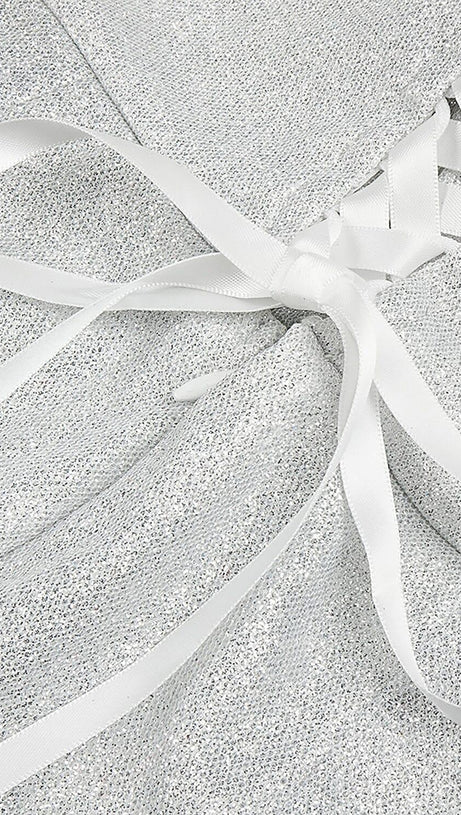 STRAPLESS PUFF SLEEVES SHINY GLITTER WEDDING DRESS