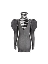 Boudicca Puff Sleeve Geometric Knit Dress