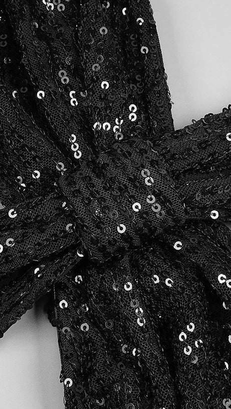 Neckholder-Maxikleid mit glänzenden Pailletten