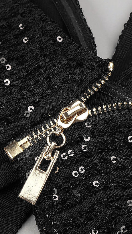 Neckholder-Maxikleid mit glänzenden Pailletten