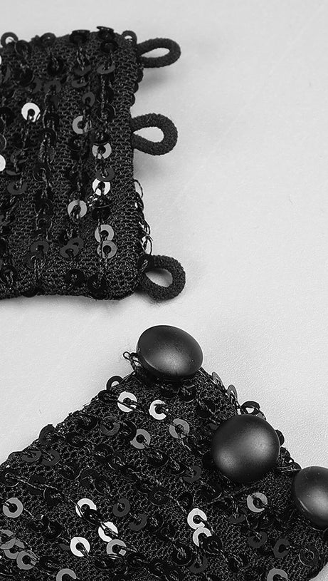 Neckholder-Maxikleid mit glänzenden Pailletten