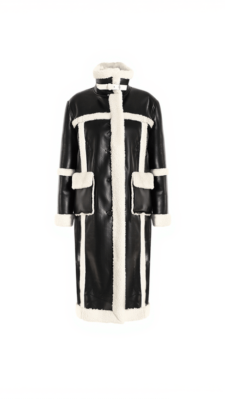 CAPPOTTO IN PELLE SINTETICA IDA PATCHWORK