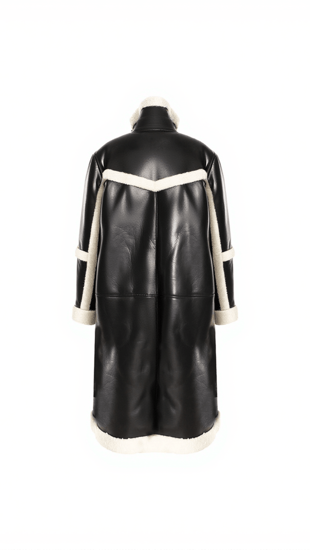 AIIZIE IDA PATCHWORK FAUX FUR LEATHER COAT - product image