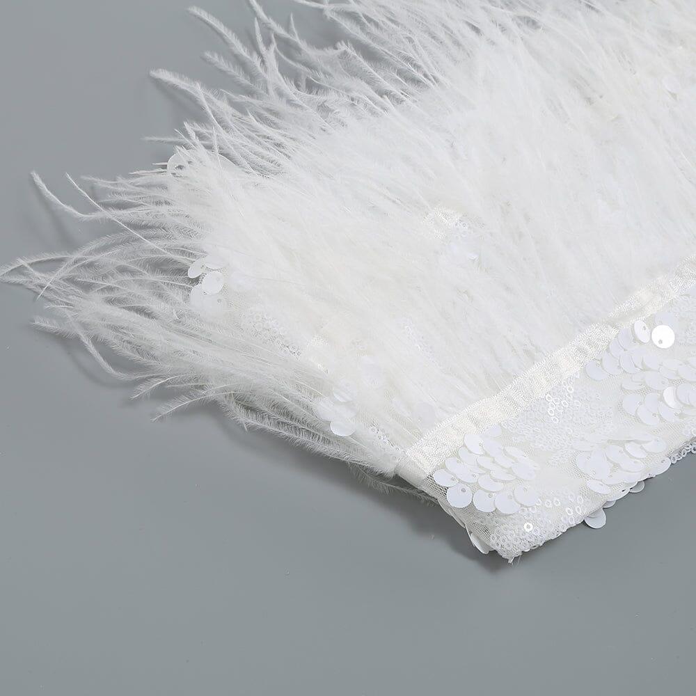AIIZIE FEATHER CUTOUT MINI DRESS IN WHITE - product image