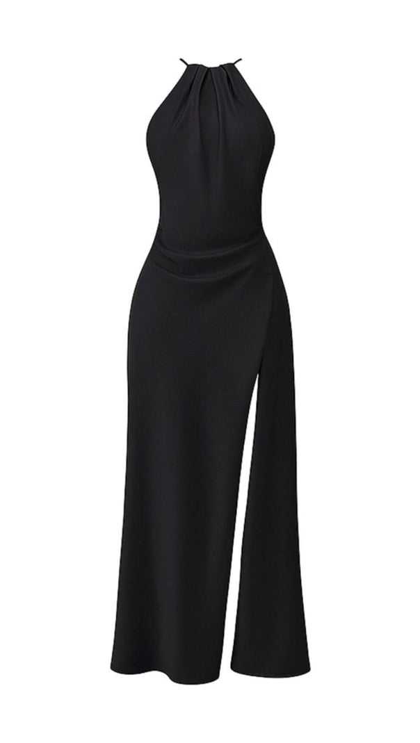 AIIZIE BLACK THIGH SLIT MAXI DRESS - product image