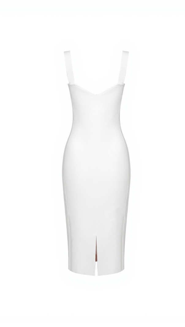 AIIZIE FINBAR PATCHWORK LACE BANDAGE DRESS IN WHITE - product image