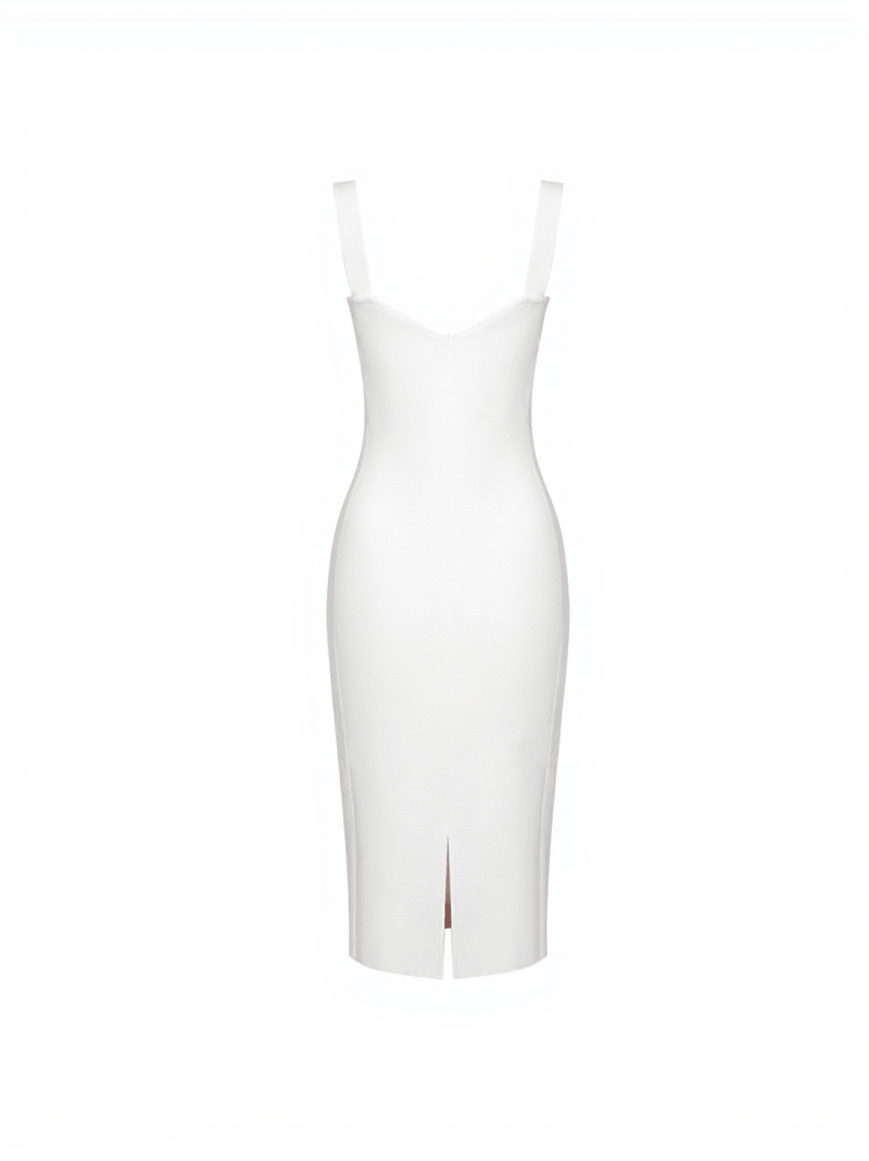 Finbar Patchwork Lace Bandage Dress In White