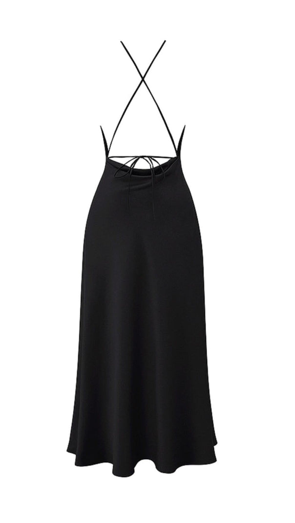 AIIZIE BLACK THIGH SLIT MAXI DRESS - product image