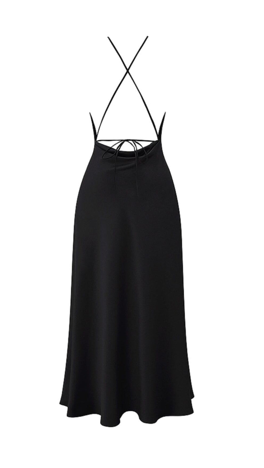 BLACK THIGH SLIT MAXI DRESS