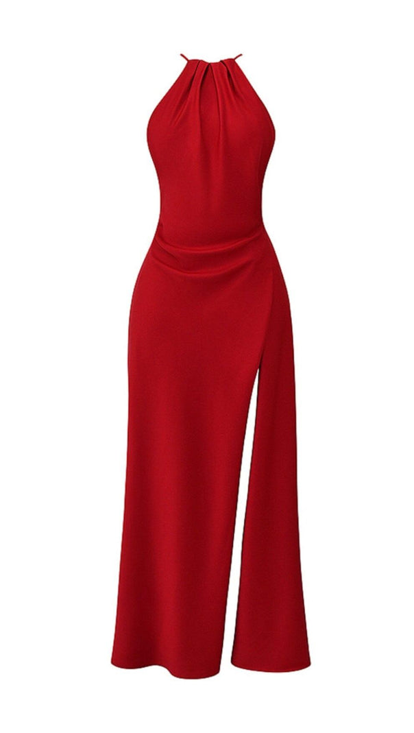 AIIZIE RED ROSE THIGH SLIT MAXI DRESS - product image