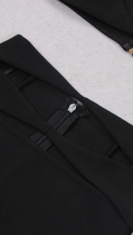Zweiteiliger Anzug mit Cut-Outs in Schwarz