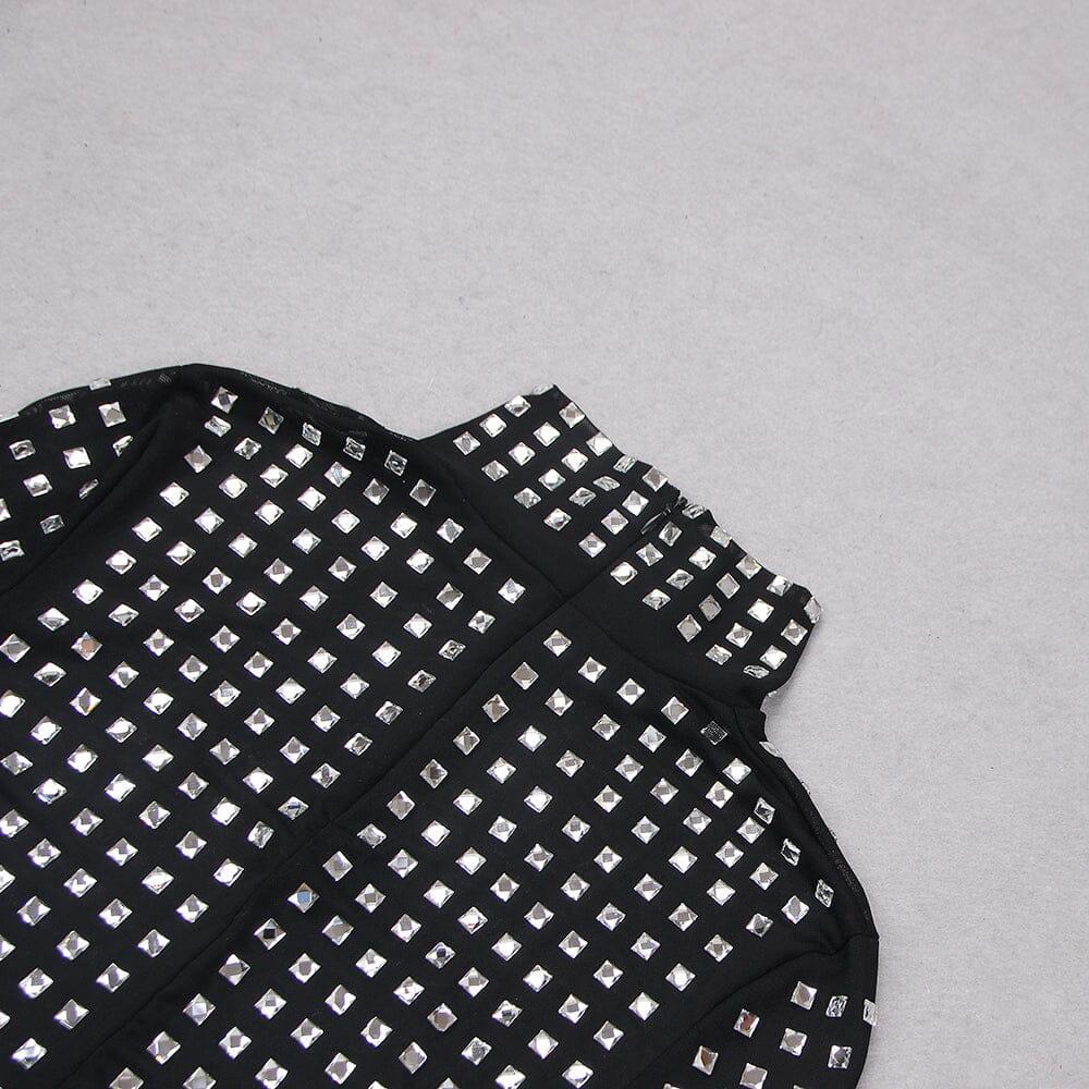 AIIZIE CRYSTAL CROP TOP IN BLACK - product image